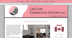 Desktop Screenshot of leclaircremationcentre.ca