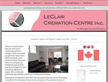 Tablet Screenshot of leclaircremationcentre.ca